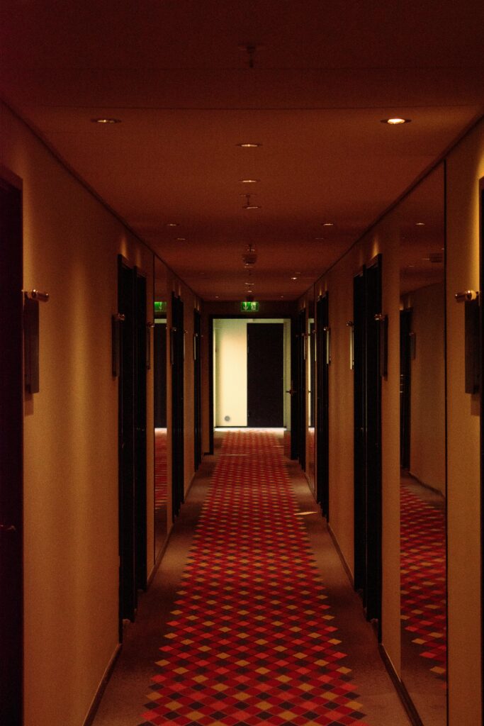 hotel hallway at night security incident response
