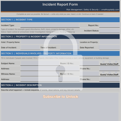 Incident Report Standard