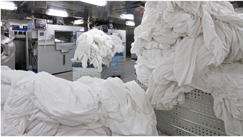 Disorganized laundry room